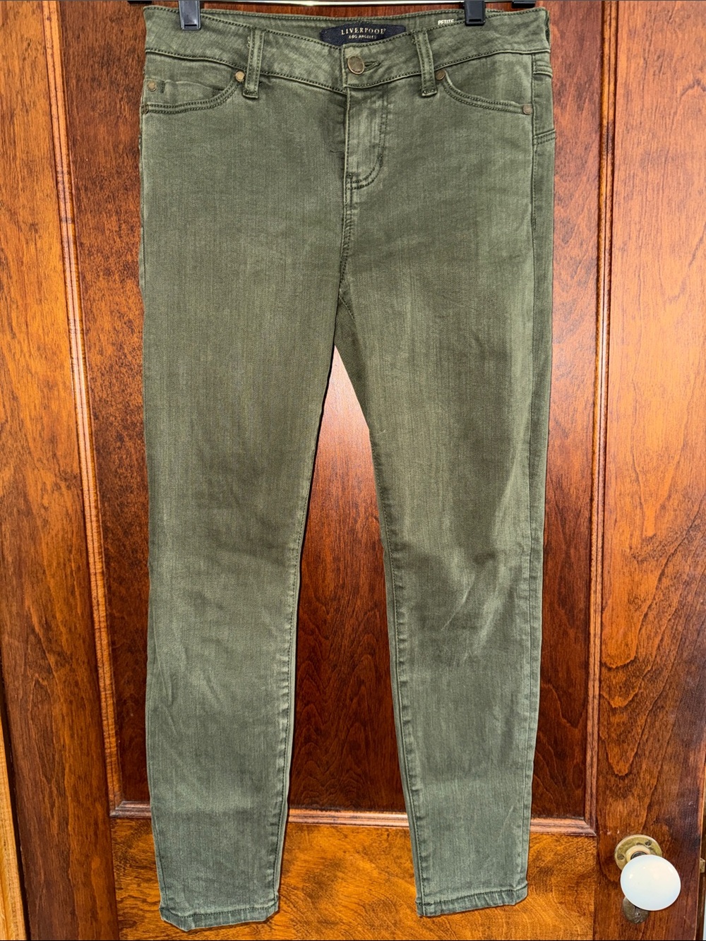 Liverpool Olive Skinny Stretch Jeans